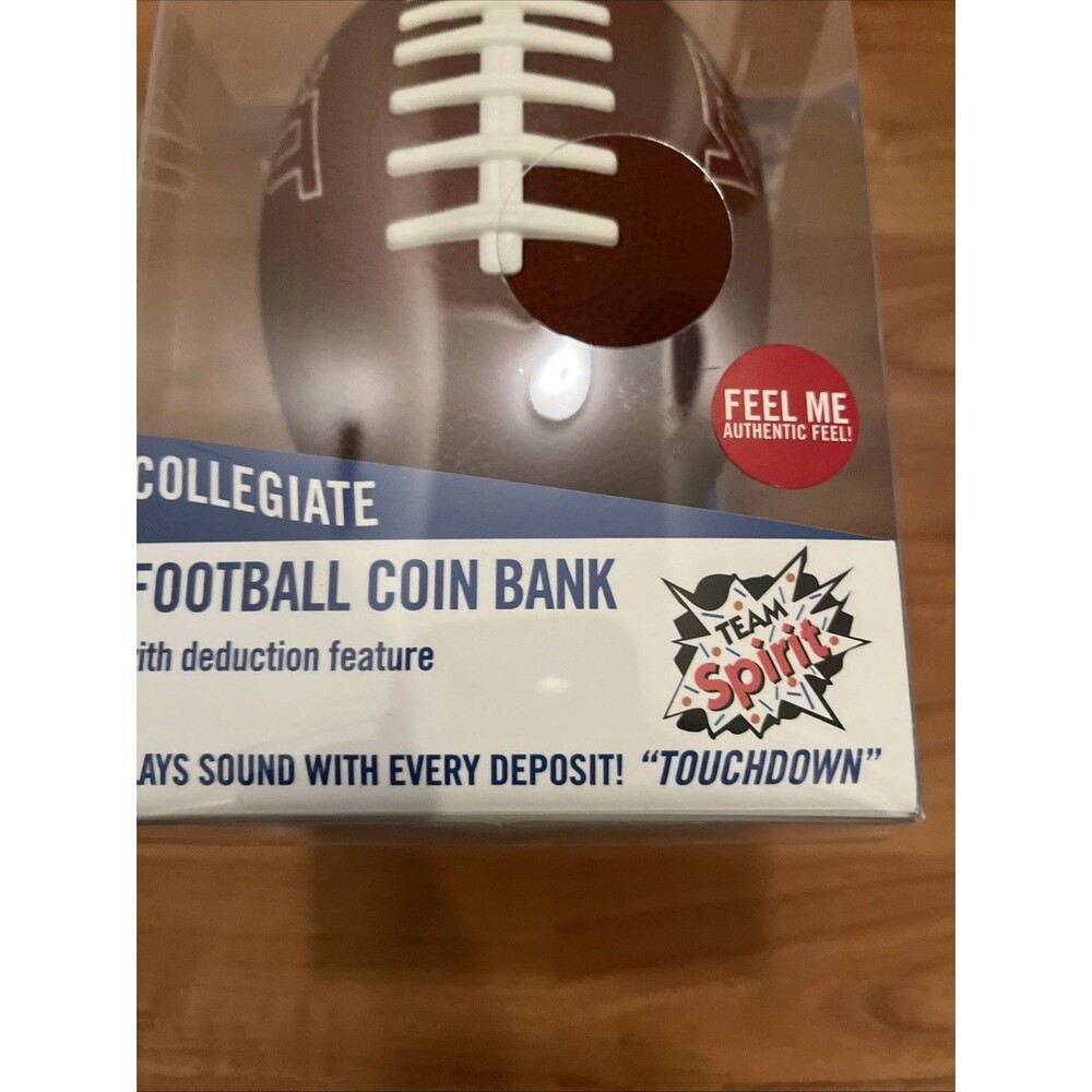 Football Coin Piggy Bank Authentic Feel "Touchdown Sound" Virginia Tech Hokies - Picture 5 of 16